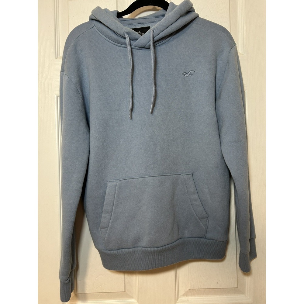 Hollister Hoodie Men's Size S Blue Pullover Drawstring Pocket embroidered logo
